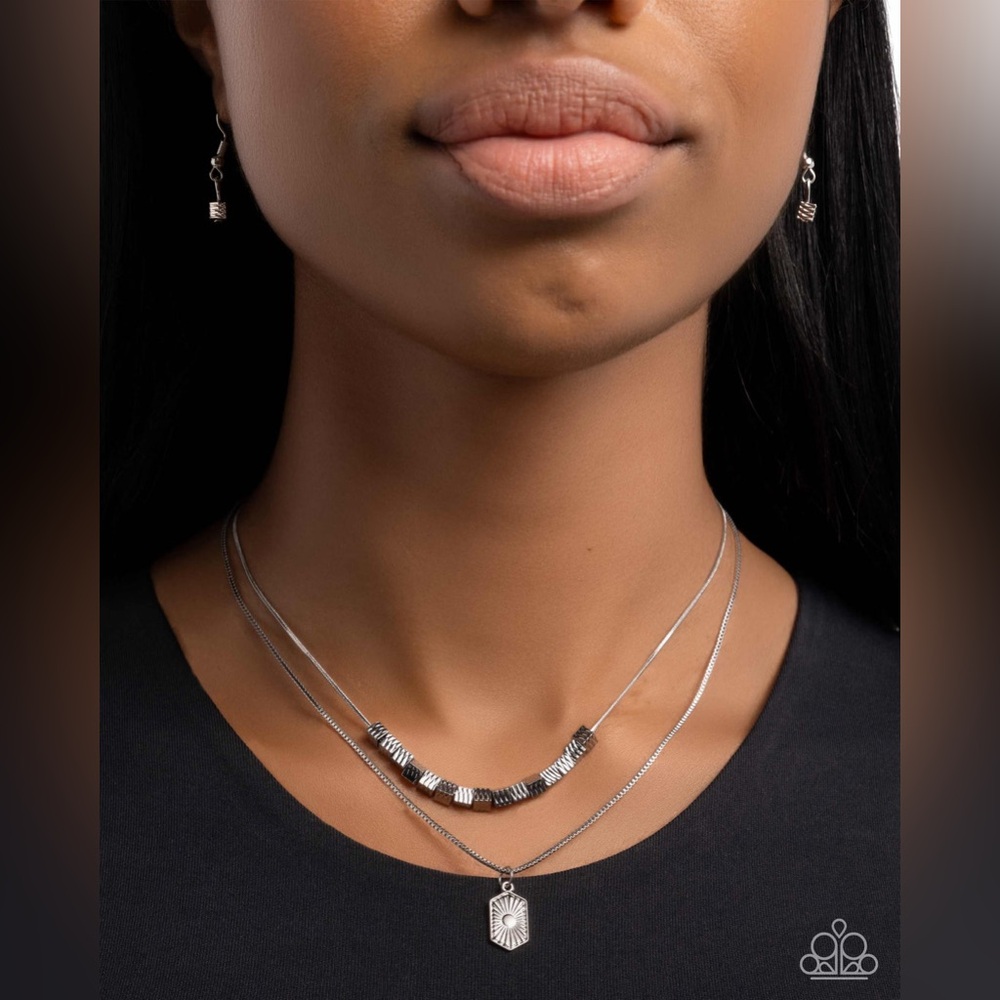 Paparazzi Silver Layered Necklace Set